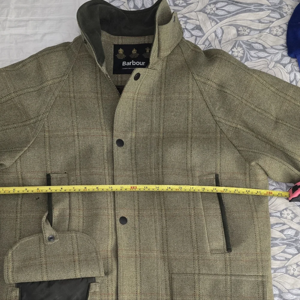 Barbour Green Check Military Coat - Picture 1 of 15